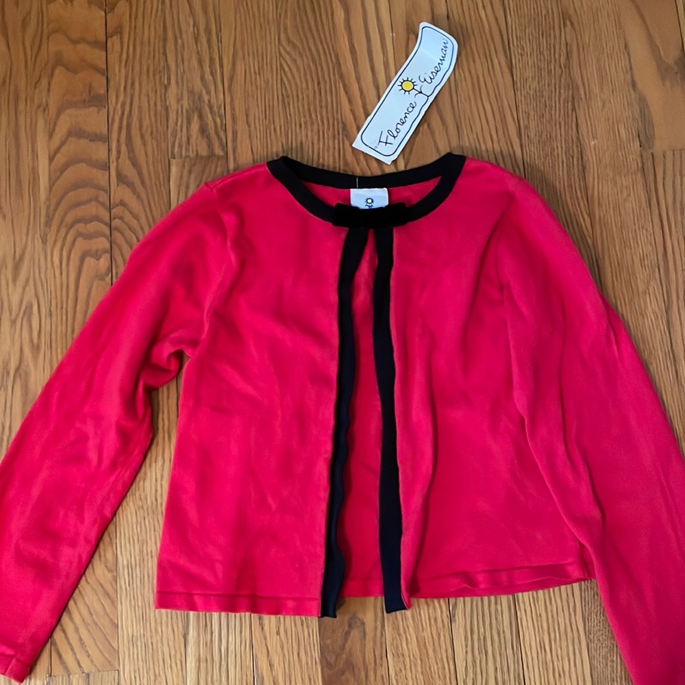 NWT - Florence Eiseman Girls Red Cardigan Sweater